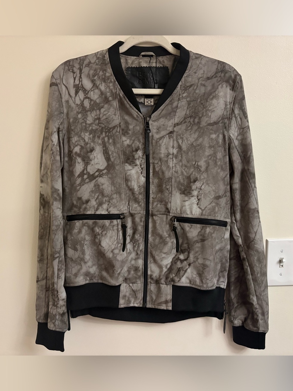 Bano eeMee Cherry Blossom Sakura Bomber Jacket medium M Fair Trade art to wear - Picture 2 of 7